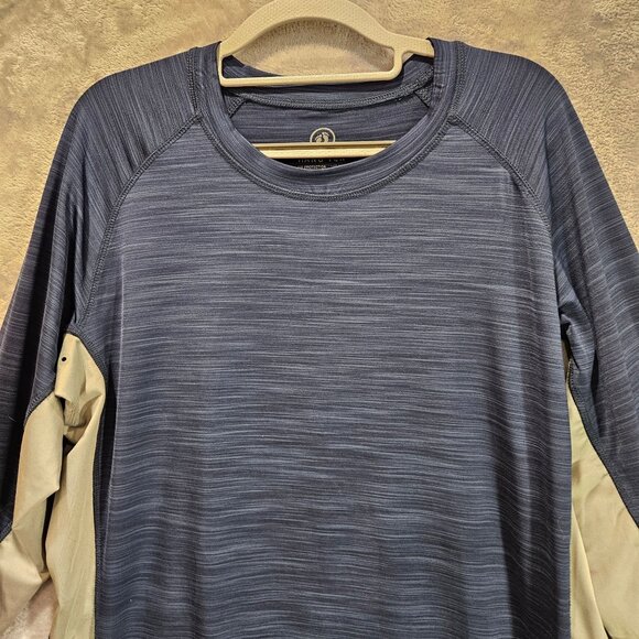Hang Ten pull over Shirt Mens L Blue Gray UPF 50+ Grorpcore outdoor surfer hike - Picture 11 of 16